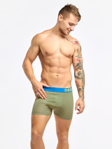 Boxer Homme Motif Jacquard Bleu & Jaune