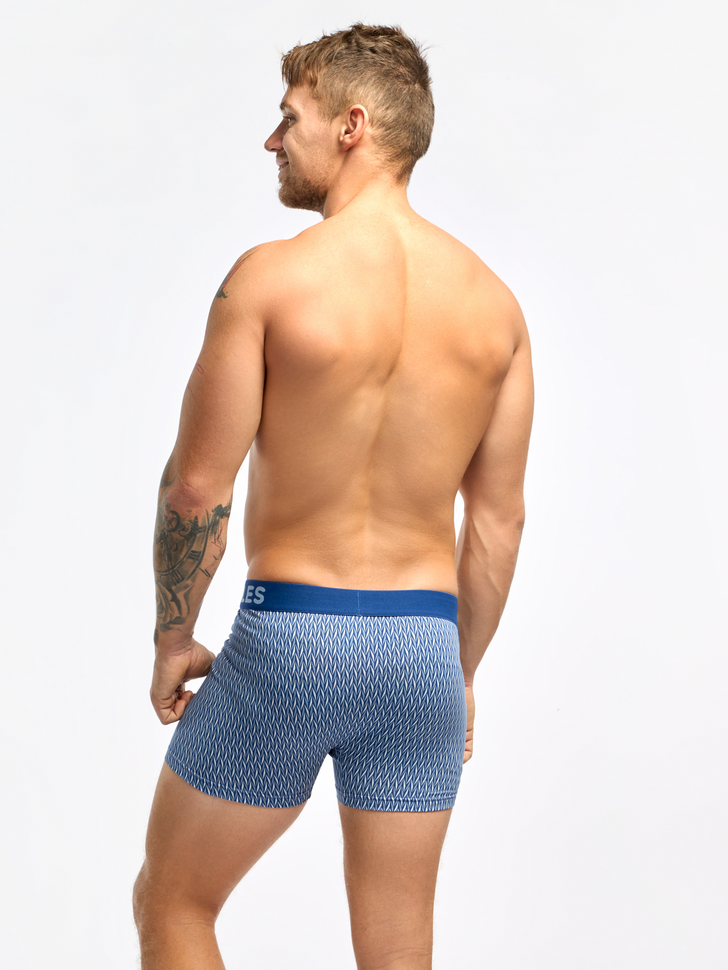 Boxer Homme Motif Jacquard Bleu & Gris