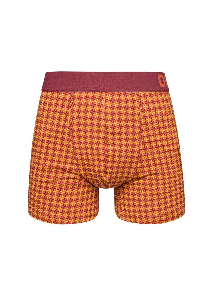 Boxer Homme Motif Jacquard Bordeaux & Jaune - Dedoles