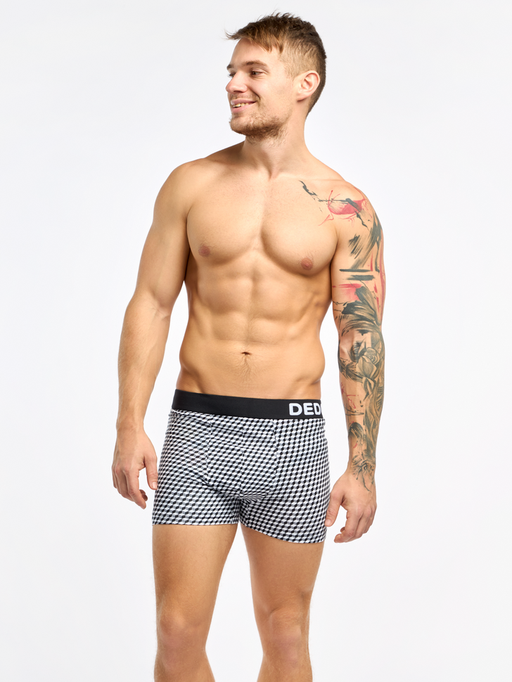 Boxer Homme Motif Jacquard Noir & Blanc