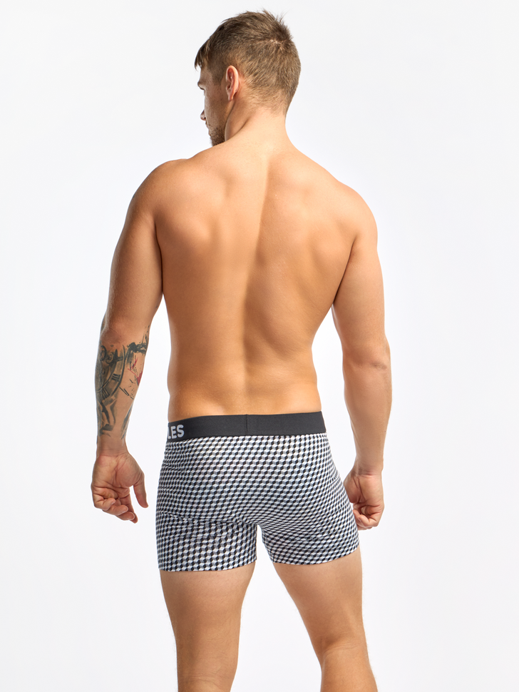 Boxer Homme Motif Jacquard Noir & Blanc