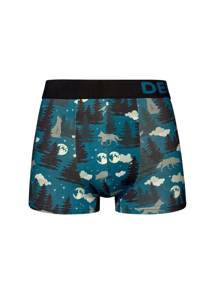 Boxer Court Homme Loup et Lune - Dedoles