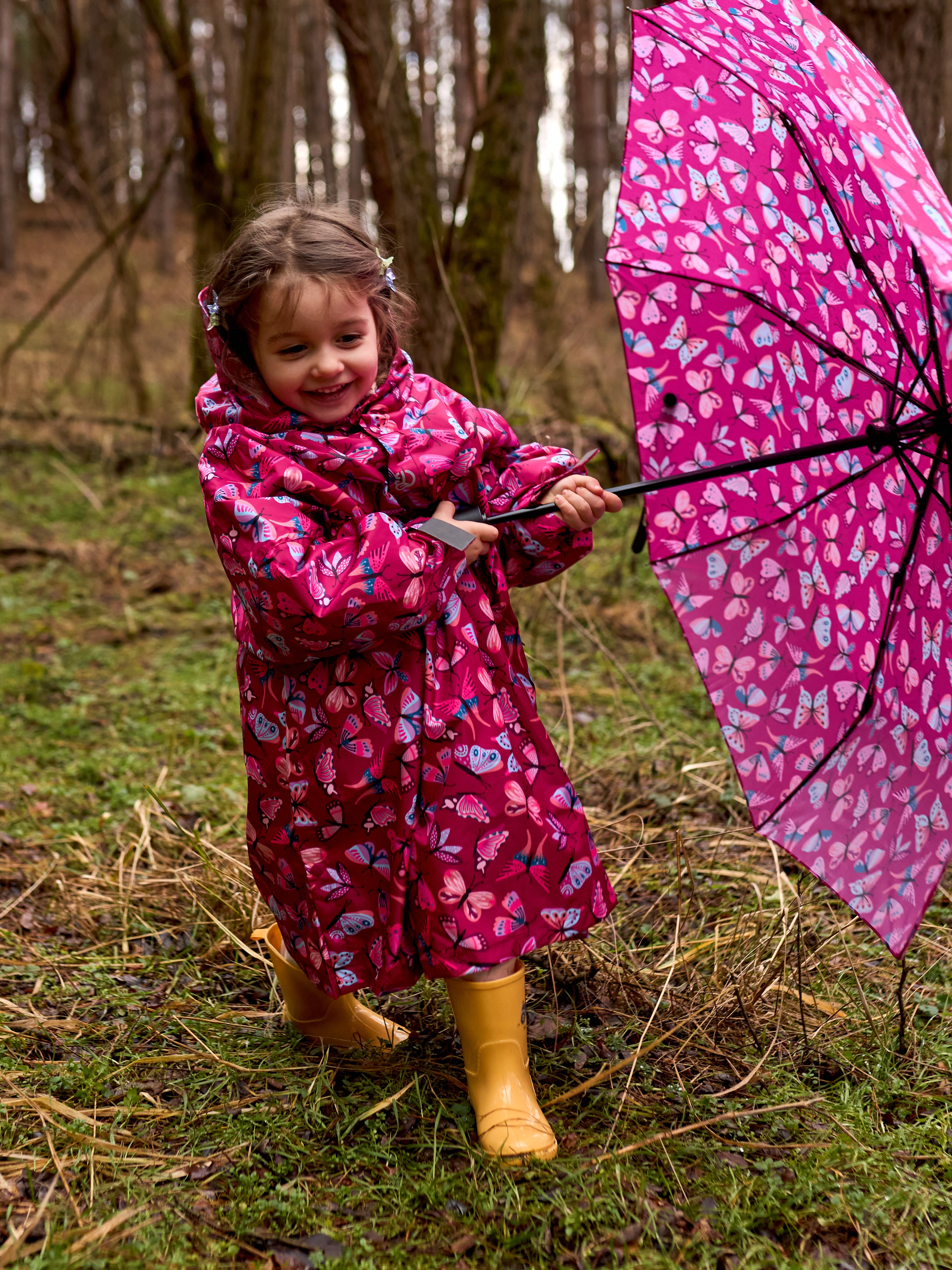 Parapluie Papillons Roses