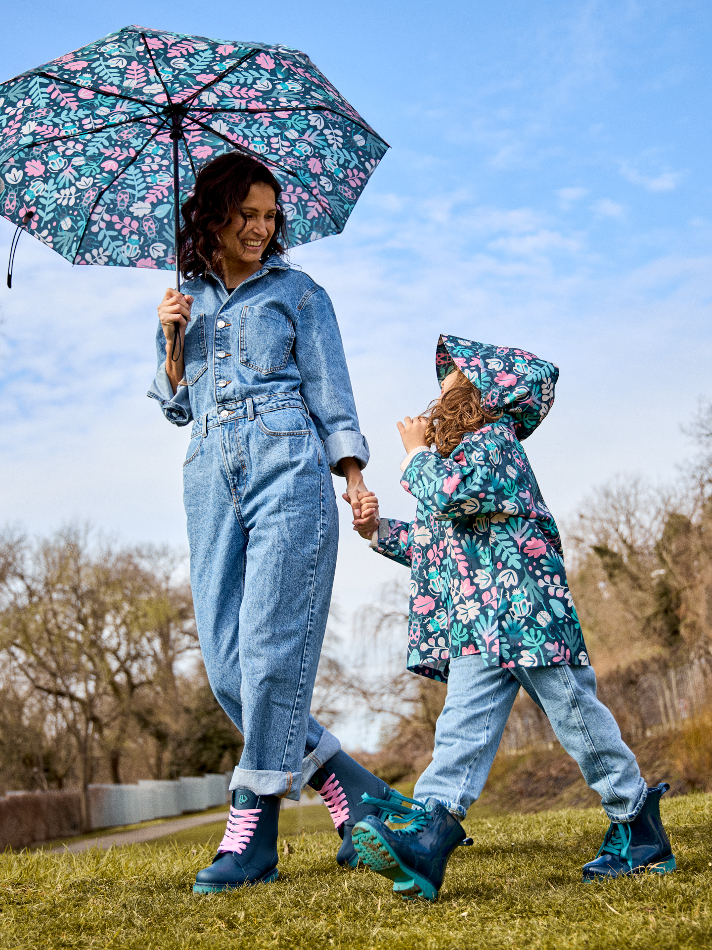 Parapluie Feuilles et Insectes