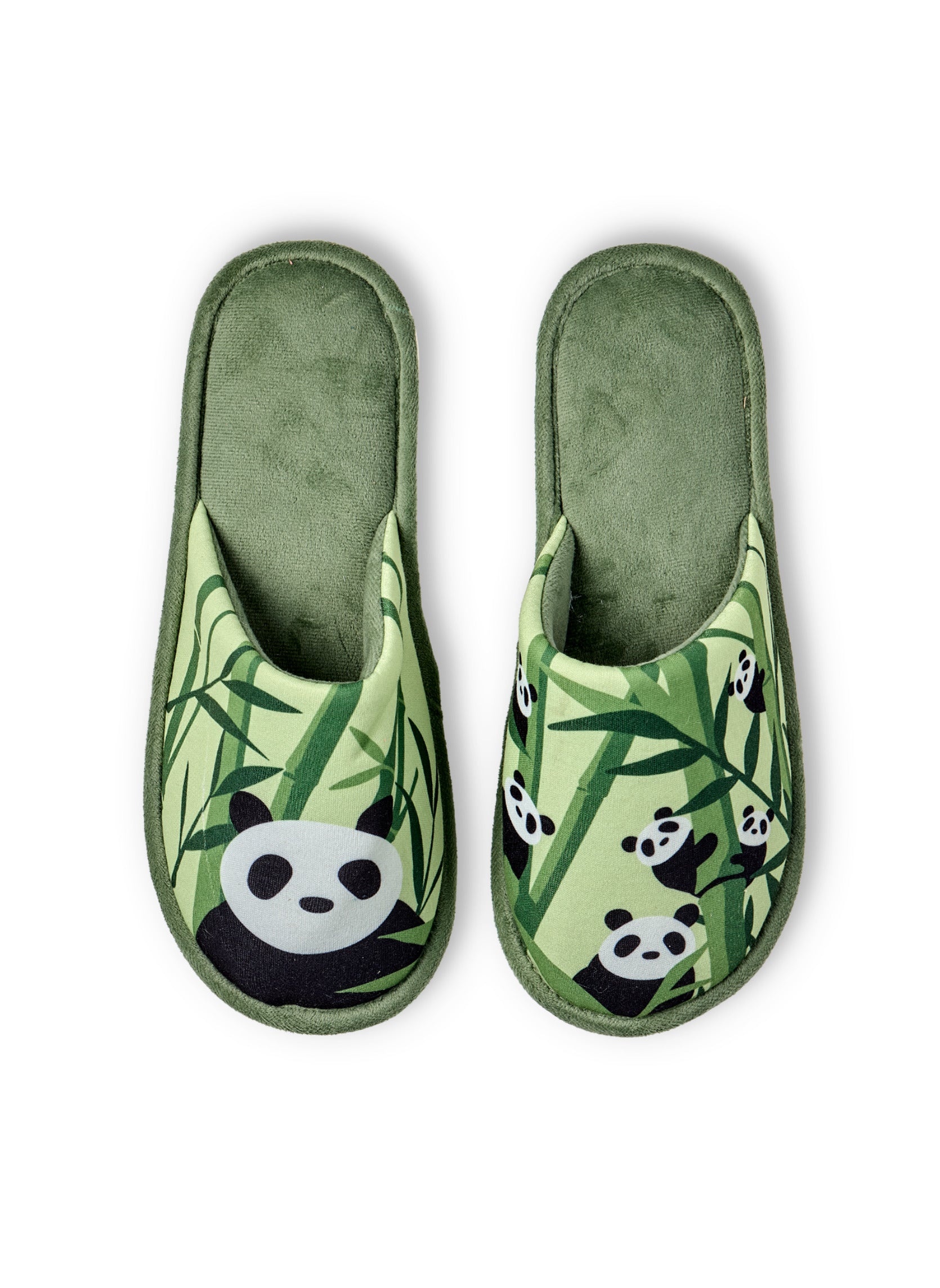 Pantoufles Panda et Bambou