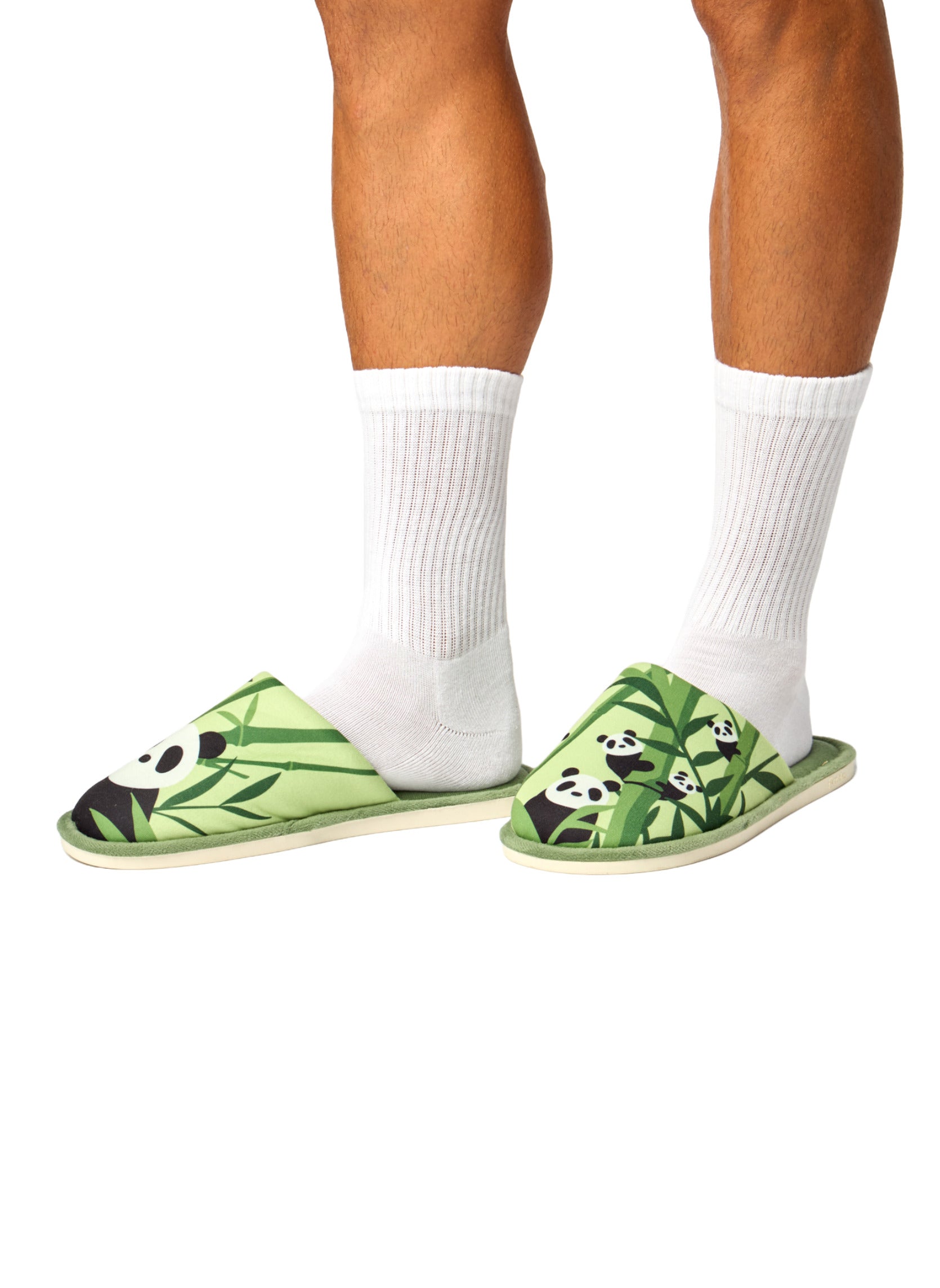 Pantoufles Panda et Bambou