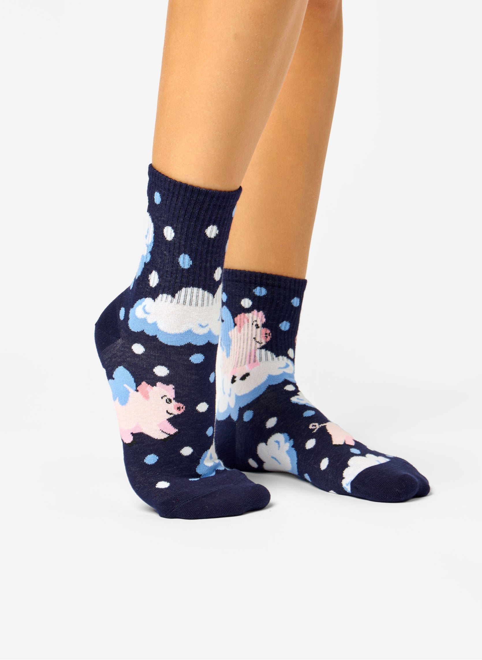 Chaussettes Courtes Cochons Dans Les Nuages