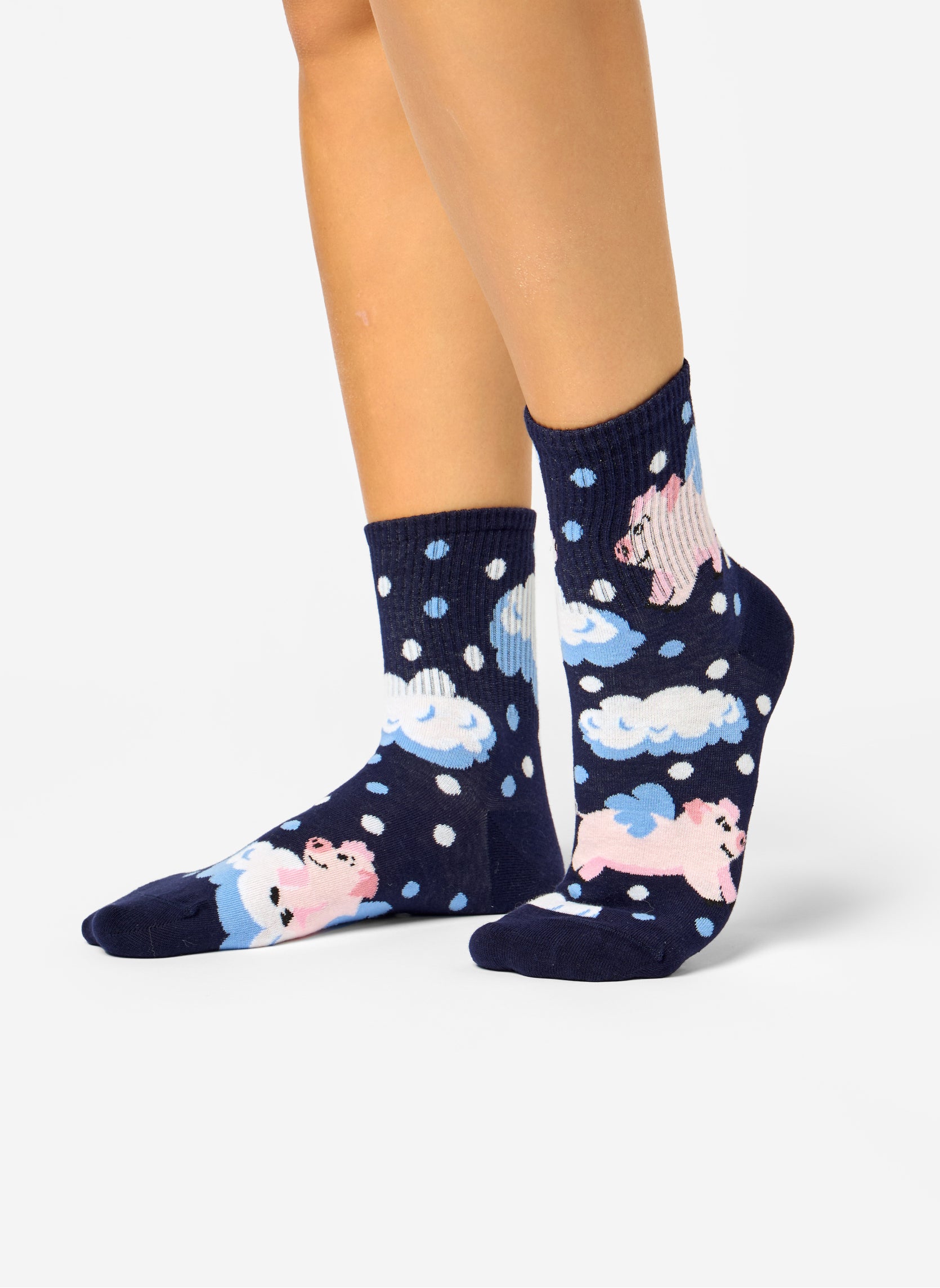 Chaussettes Courtes Cochons Dans Les Nuages
