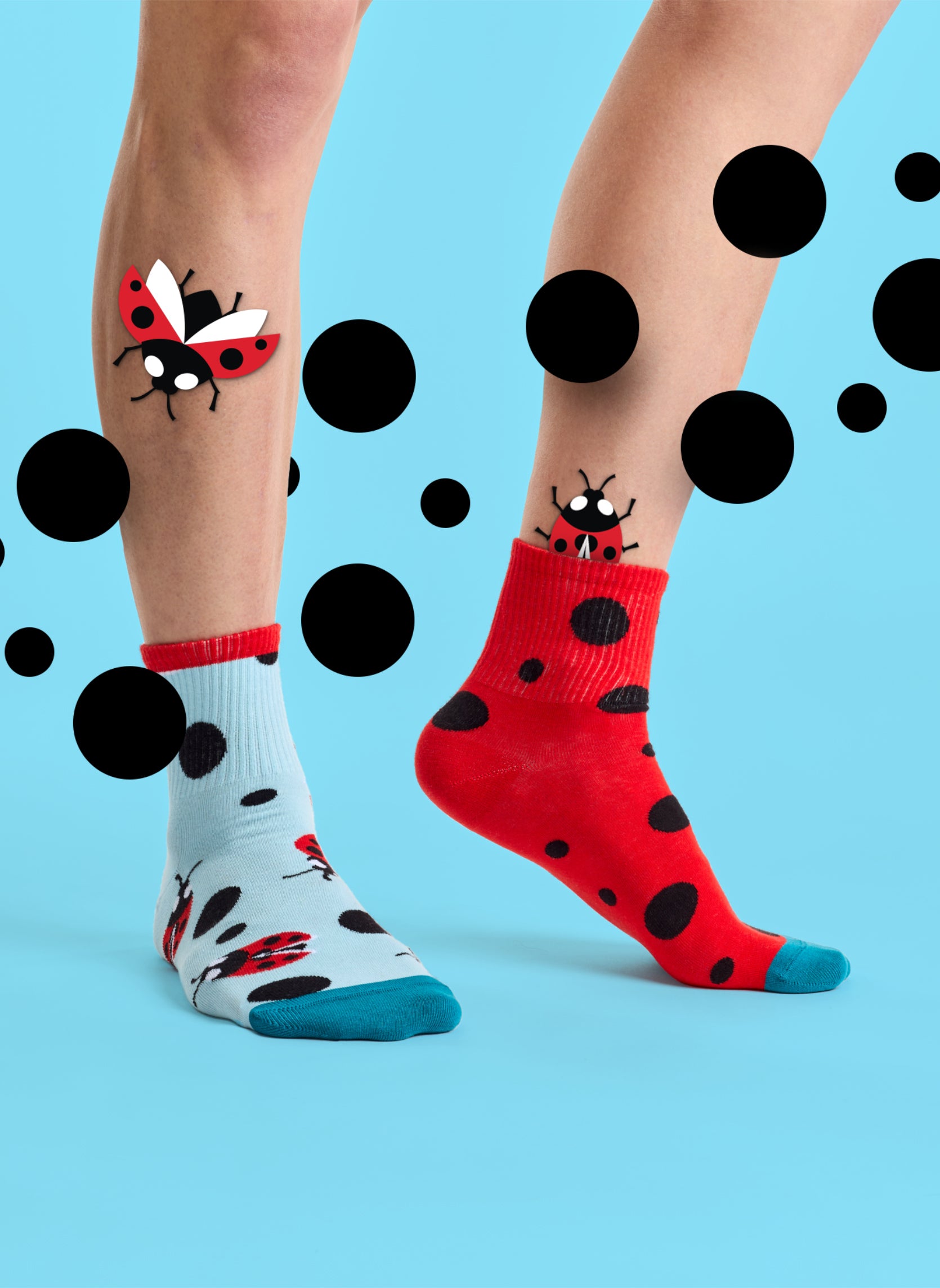 Chaussettes courtes Coccinelles et Points