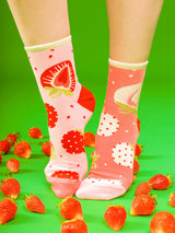 Dedoles - Chaussettes Courtes Fraises Sucrées | Le Bar à Chaussettes.