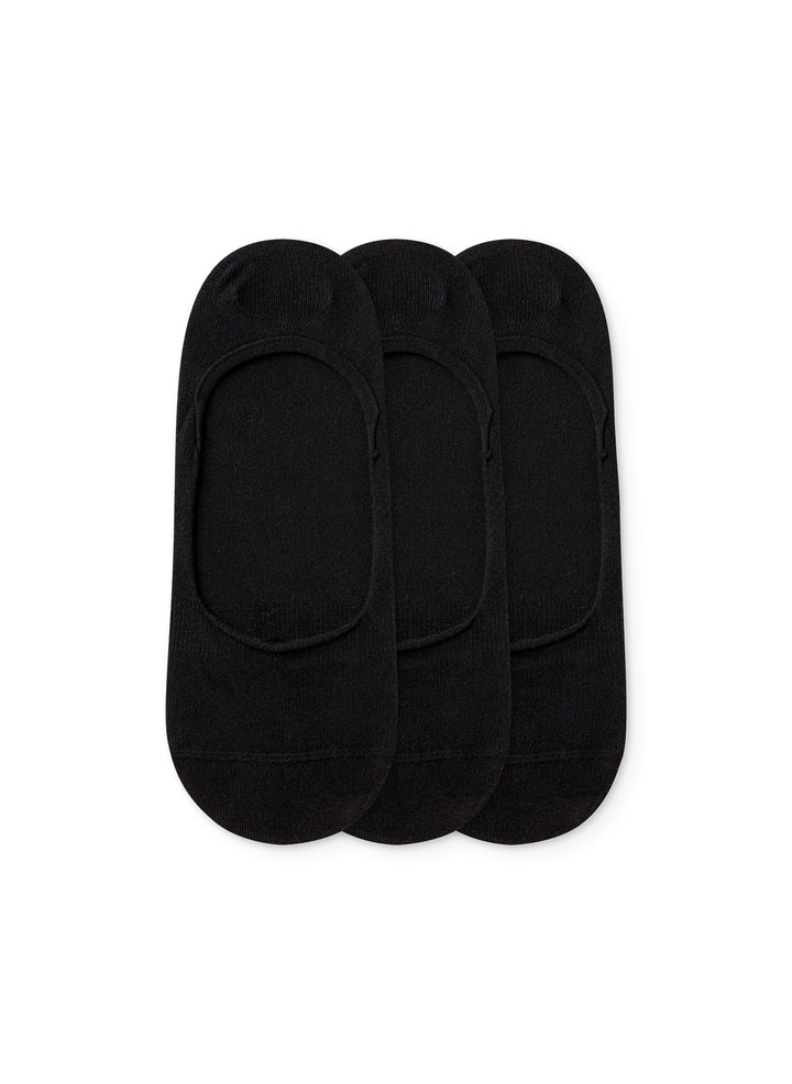 Lot de 3 Paires de Protège-Pieds Noires en Coton - Dedoles