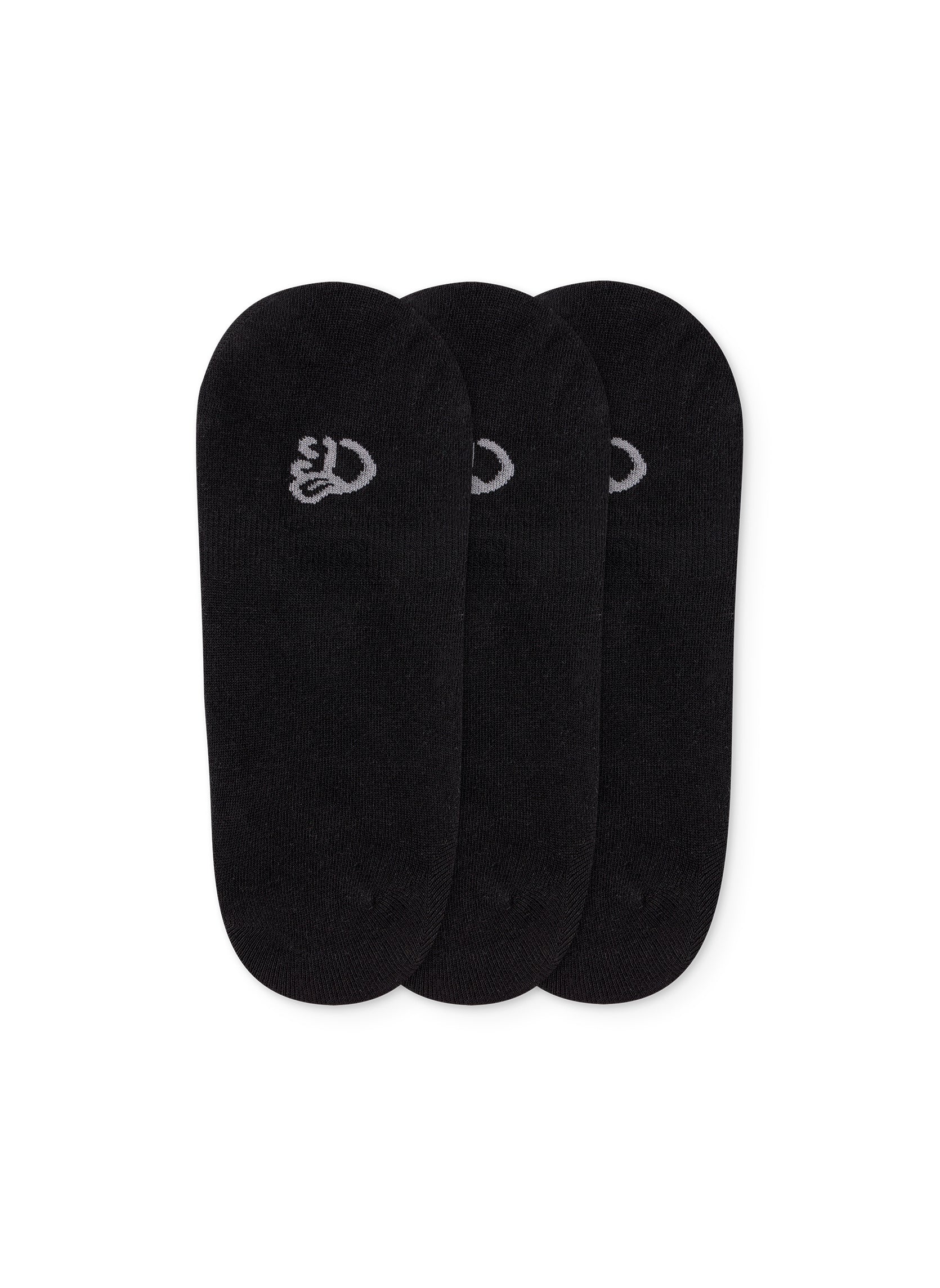 Lot de 3 Paires de Protège-Pieds Noires en Coton