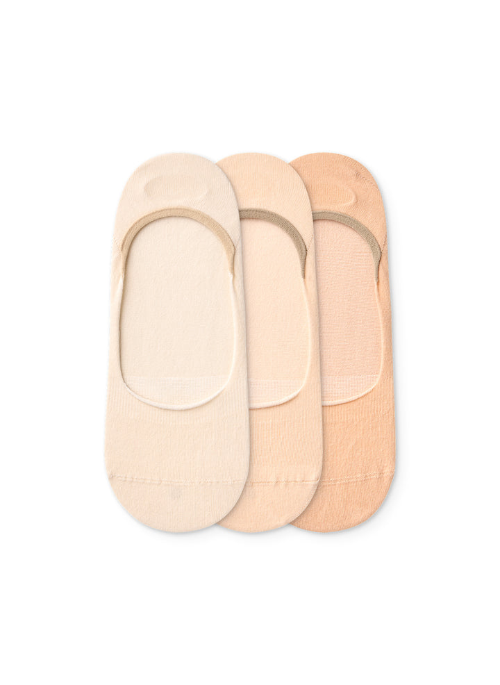 Lot de 3 Paires de Protège-Pieds Beiges en Coton - Dedoles