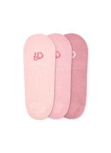 Lot de 3 Paires de Protège-Pieds Rose Poudré en Coton