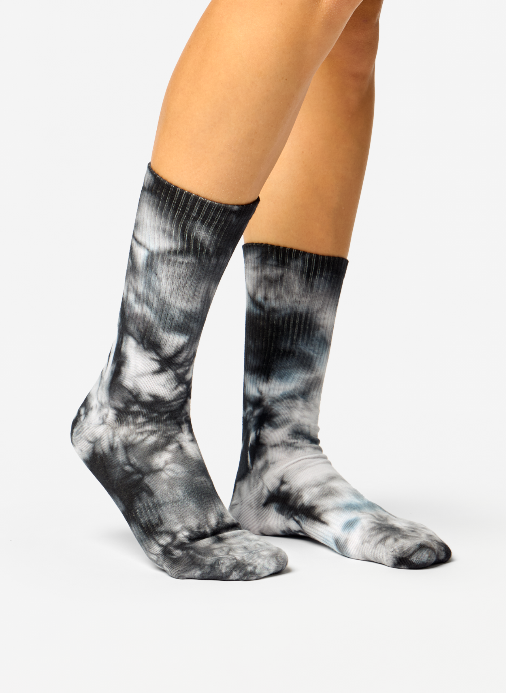 Chaussettes côtelées Tie-Dye - Noir - Dedoles