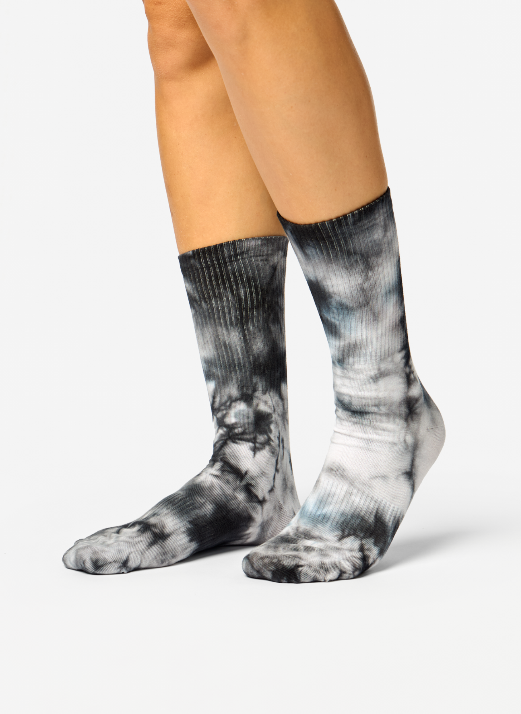 Chaussettes côtelées Tie-Dye - Noir - Dedoles