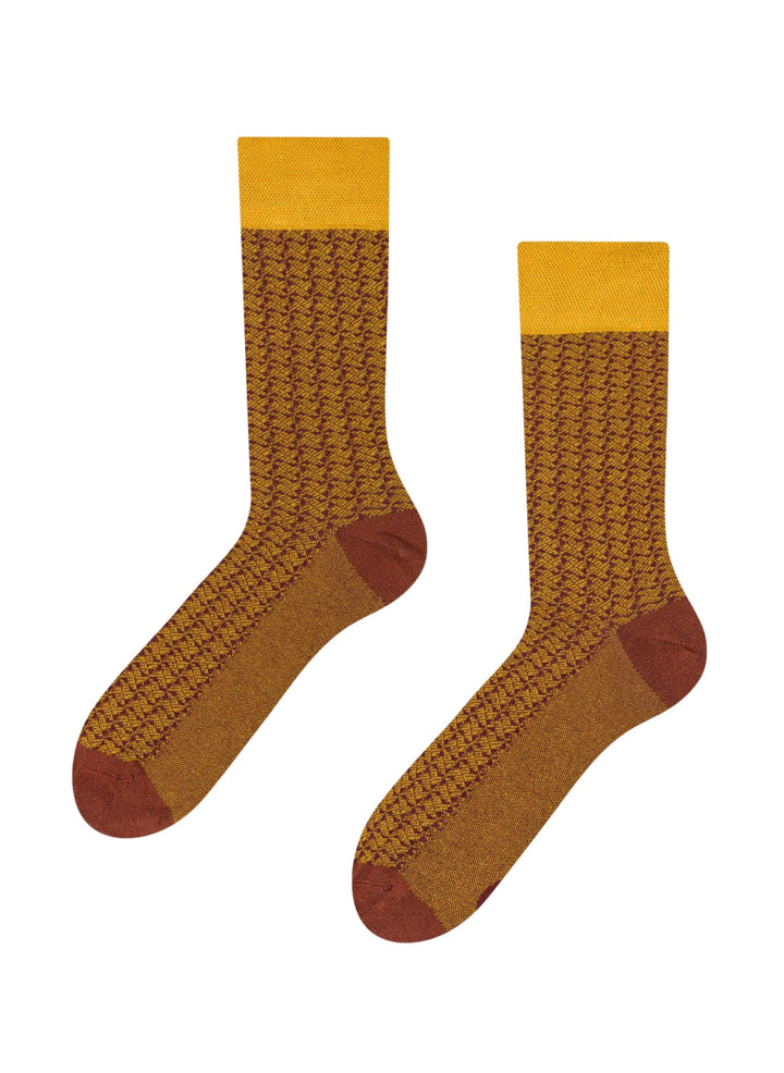 Chaussettes Bambou Jacquard Jaunes Moutarde - Dedoles