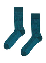 Chaussettes Bambou Jacquard Bleues Émeraude