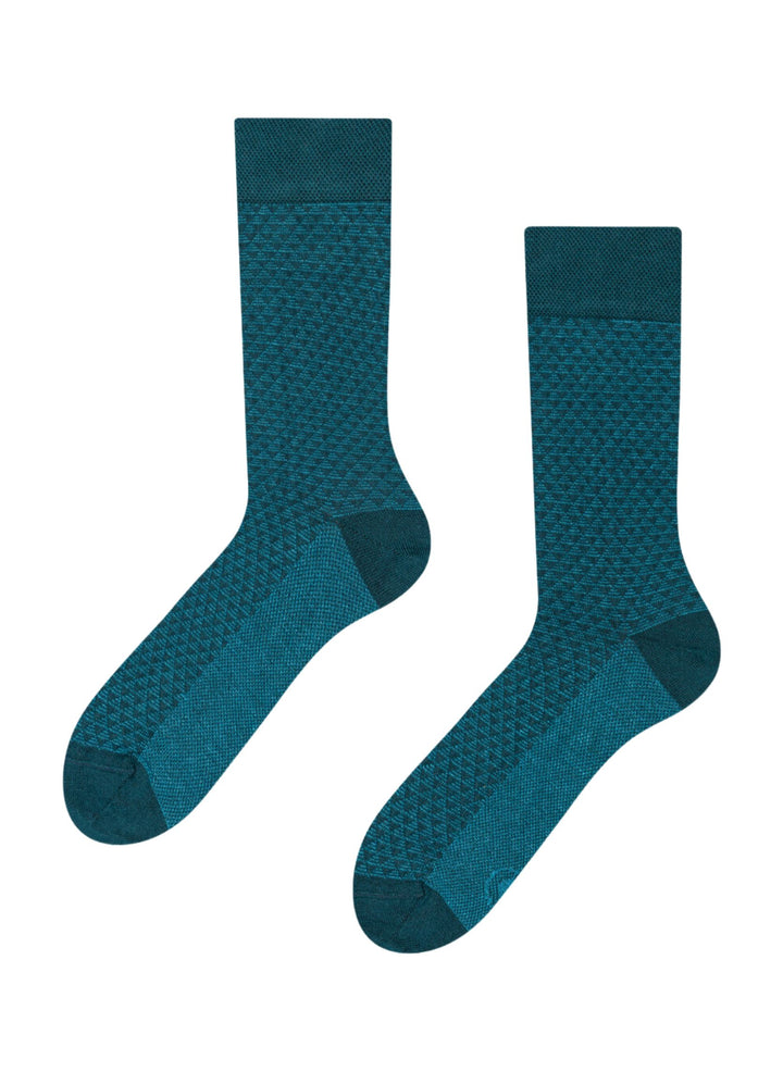 Chaussettes Bambou Jacquard Bleues Émeraude - Dedoles
