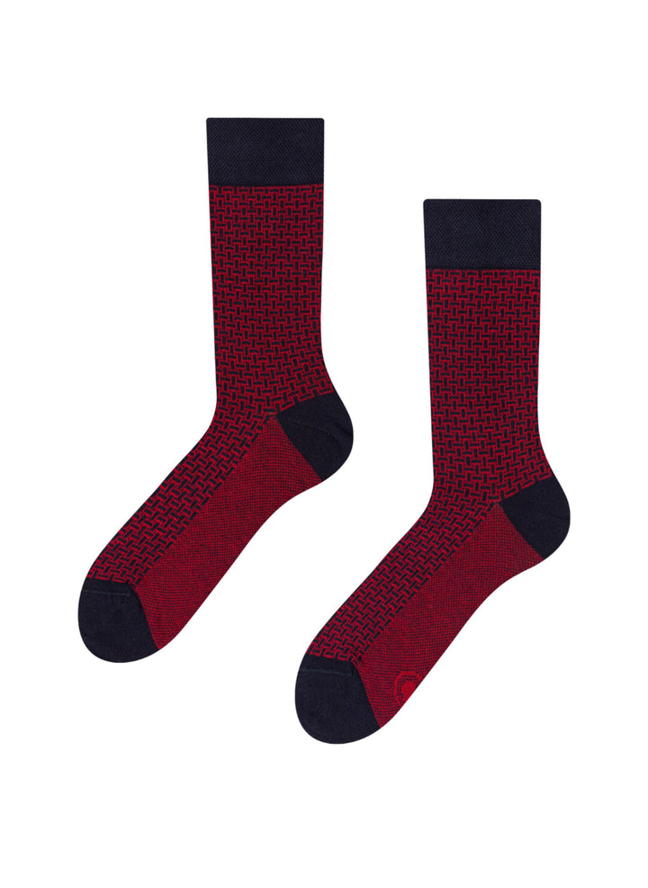 Chaussettes Bambou Jacquard Bordeaux - Dedoles
