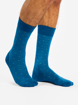 Chaussettes Bambou Jacquard Bleues et Citron Vert