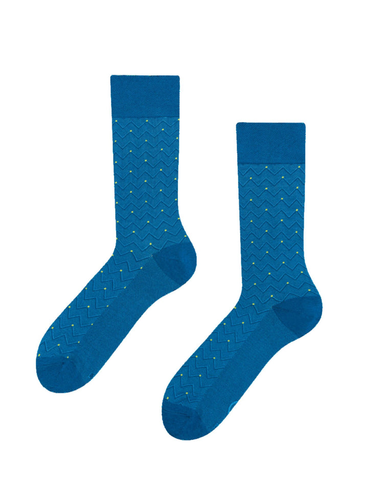Chaussettes Bambou Jacquard Bleues et Citron Vert - Dedoles