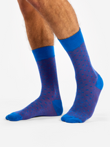 Chaussettes Bambou Jacquard Bleues et Magenta