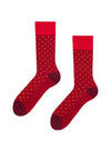 Chaussettes Bambou Jacquard Rouge Foncé et Jaune