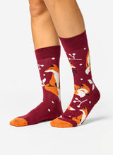 Chaussettes Bambou Renard & Feuilles