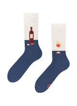 Chaussettes Bouteille et Verre de Vin