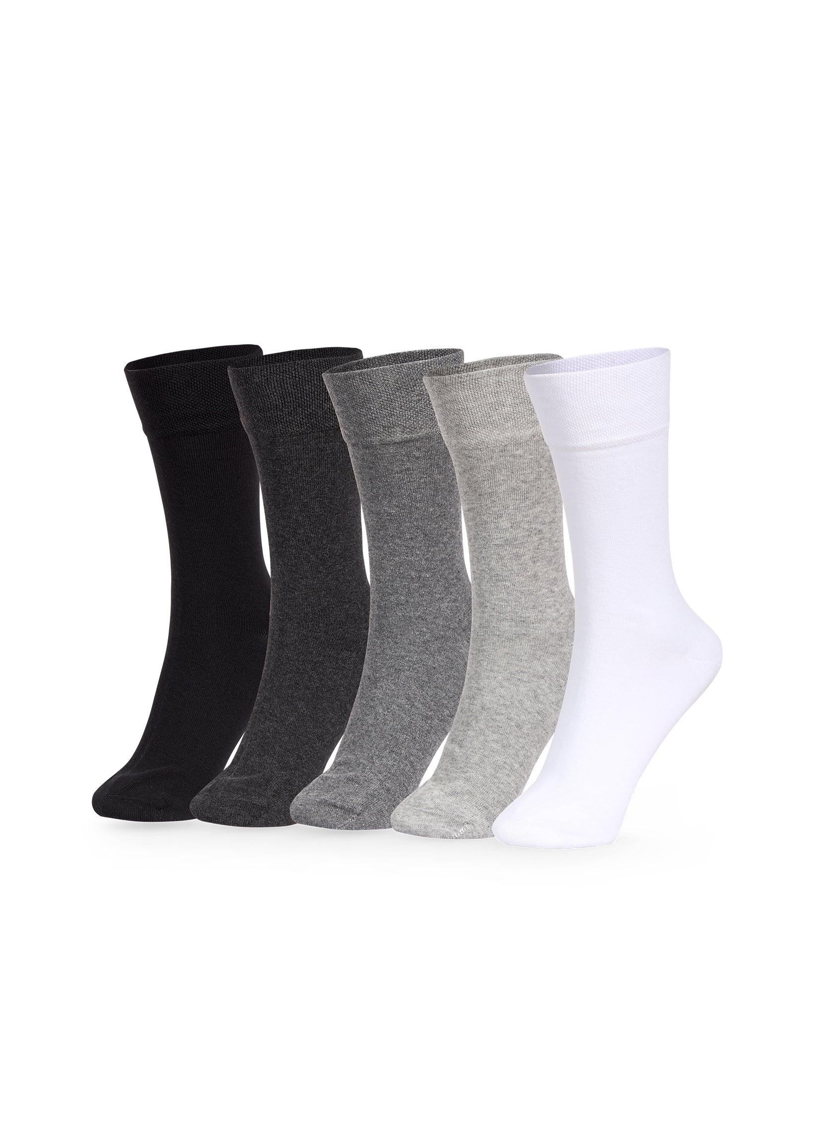 Lot de 5 Paires de Chaussettes Classiques Noires et Blanches