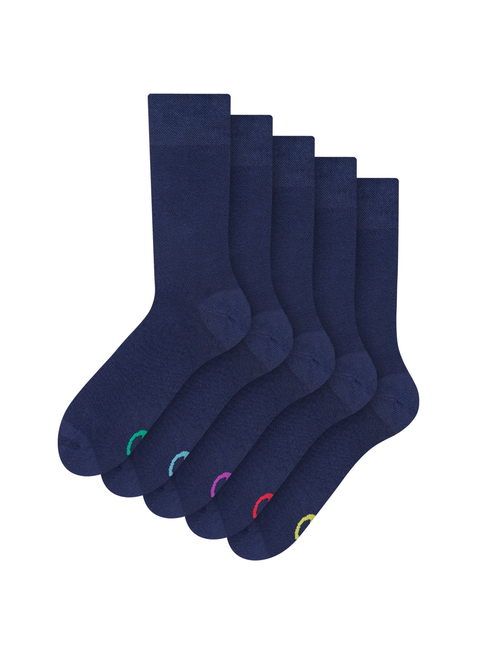 Lot de 5 Paires de Chaussettes Classiques Bleues