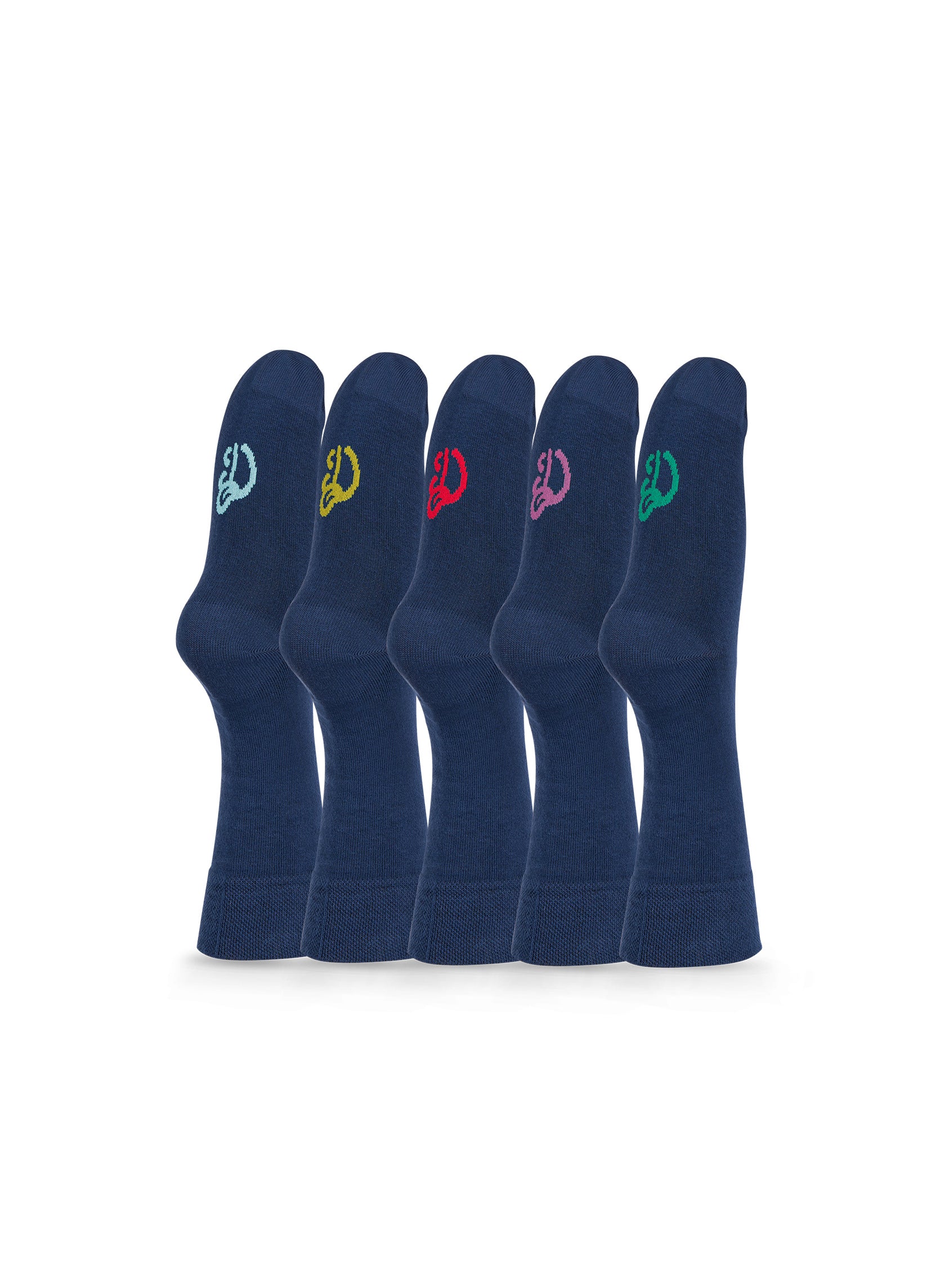 Lot de 5 Paires de Chaussettes Classiques Bleues