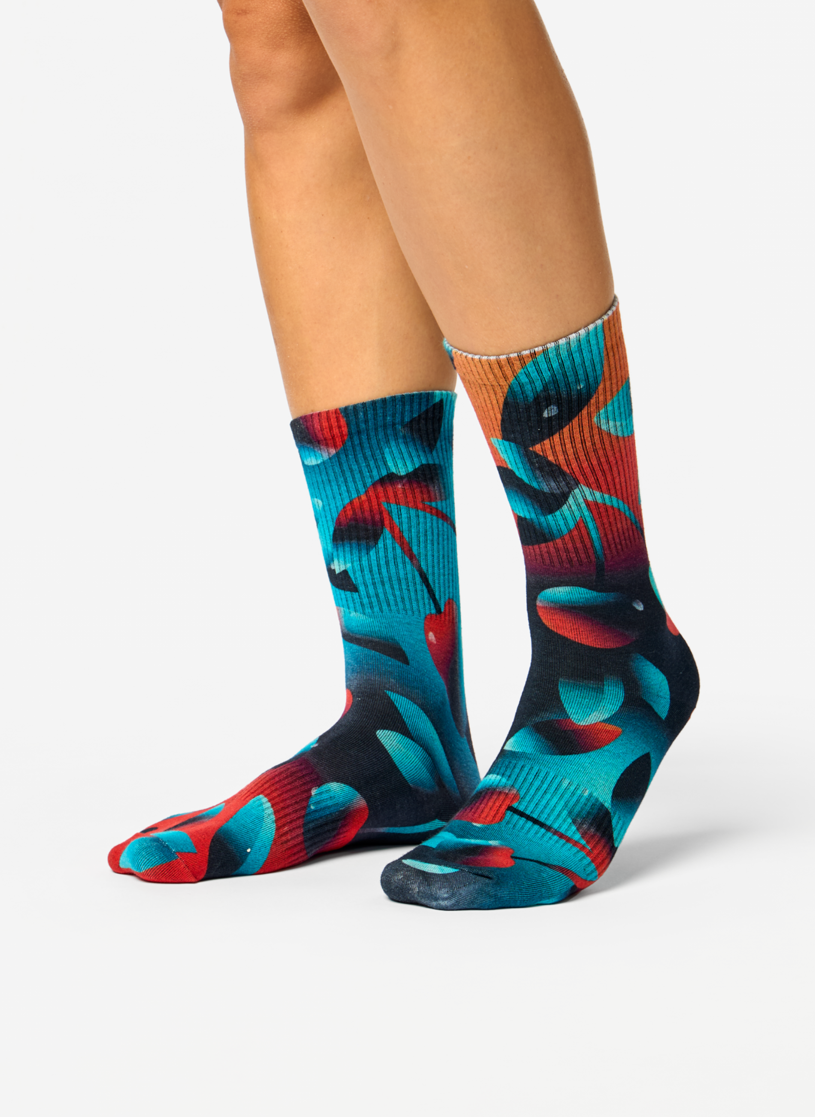 Chaussettes côtelées Cerises Noires