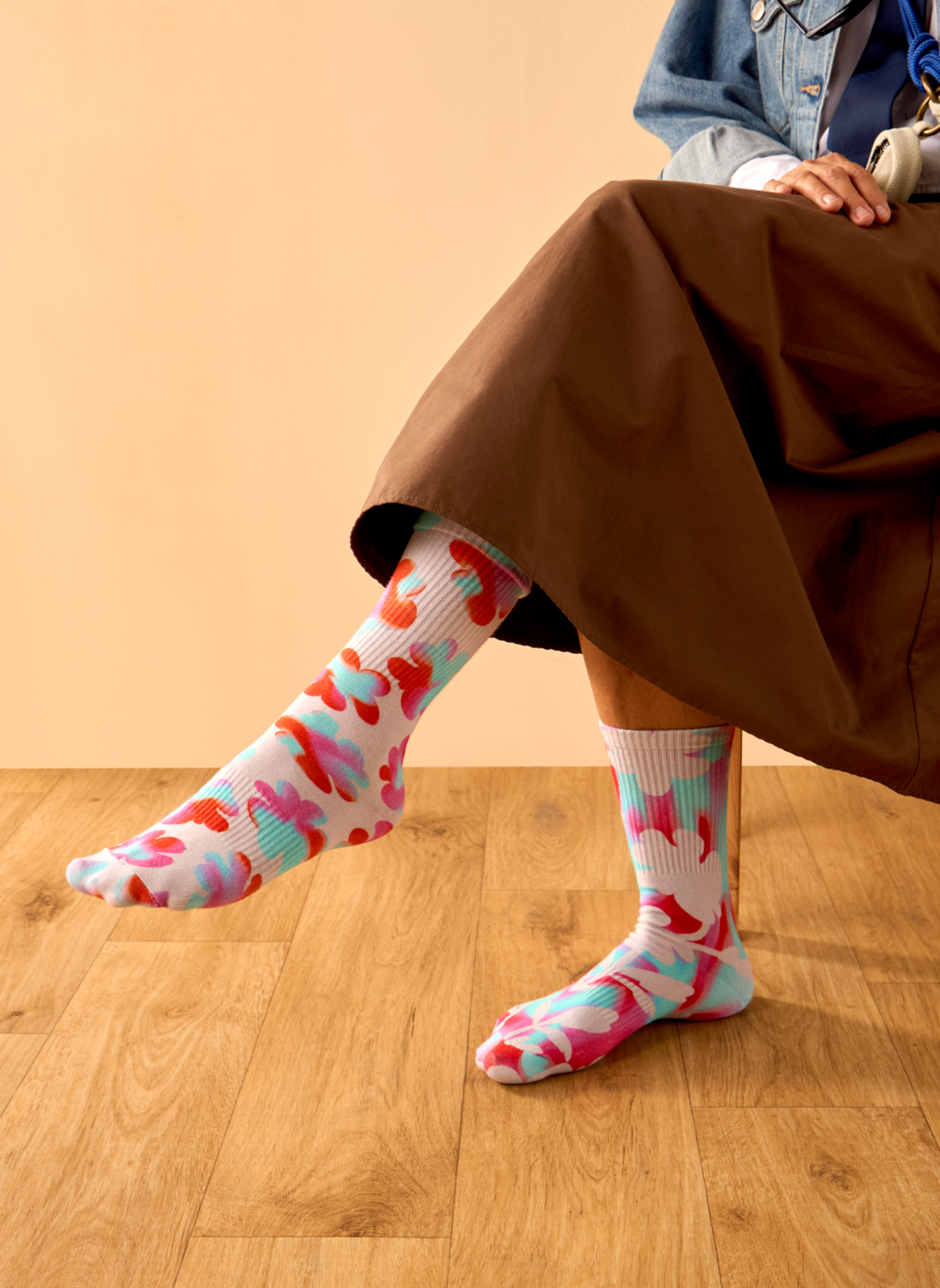 Chaussettes Côtelées Fleurs Funky