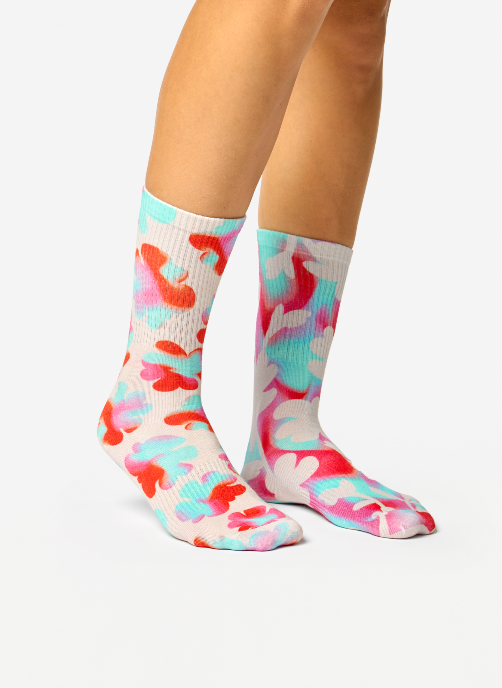 Chaussettes Côtelées Fleurs Funky