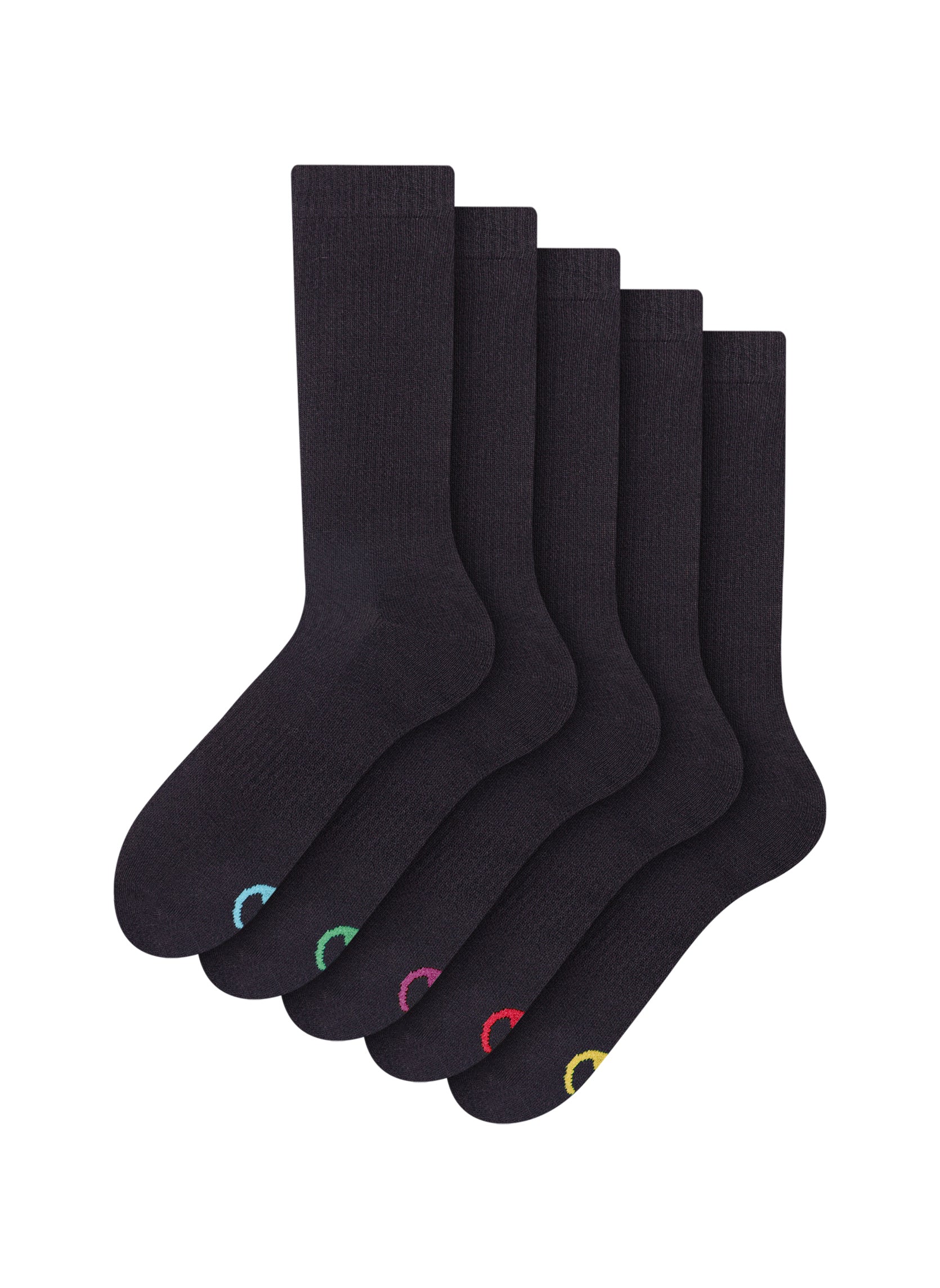 Lot de 5 Paires de Chaussettes de Sport Noires