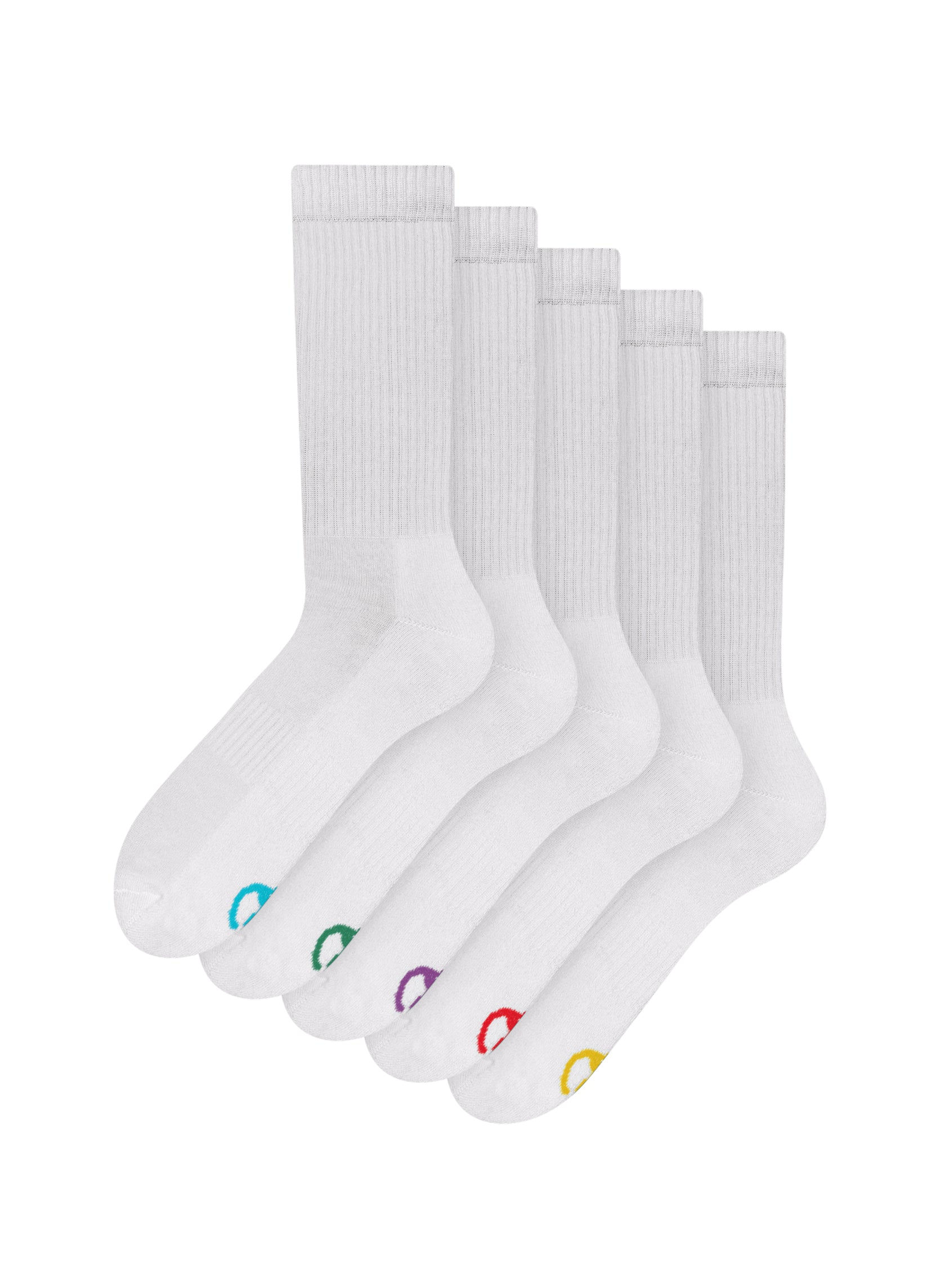 Lot de 5 Paires de Chaussettes de Sport Blanches