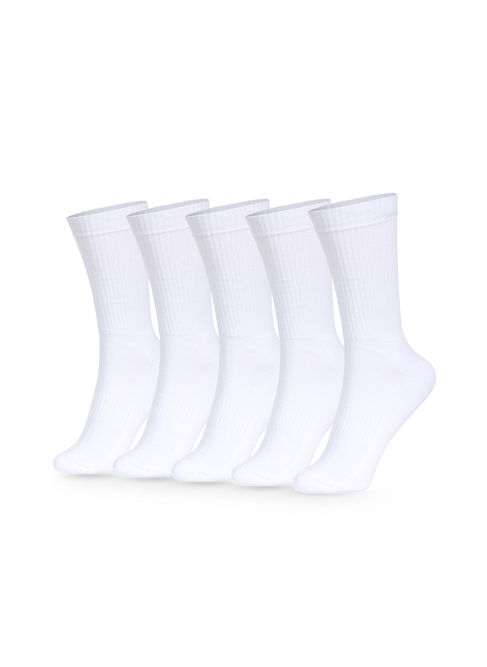 Lot de 5 Paires de Chaussettes de Sport Blanches