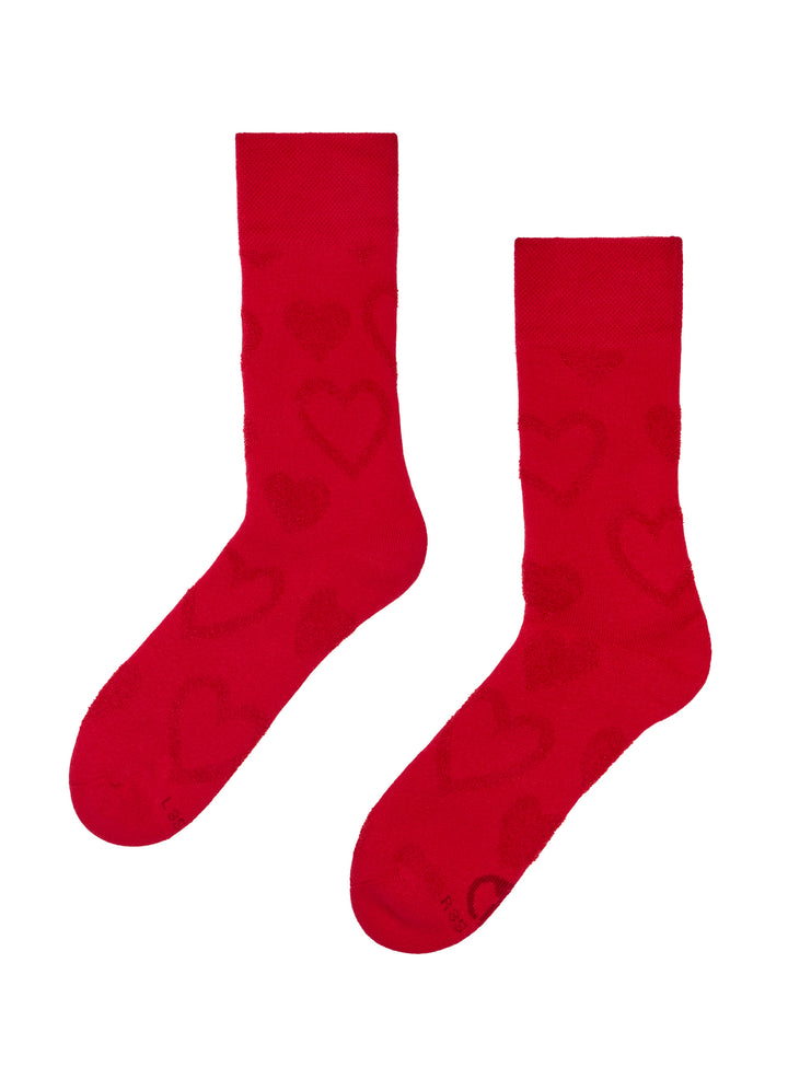 Chaussettes Chaudes Rouges Petits Cœurs Doux - Dedoles