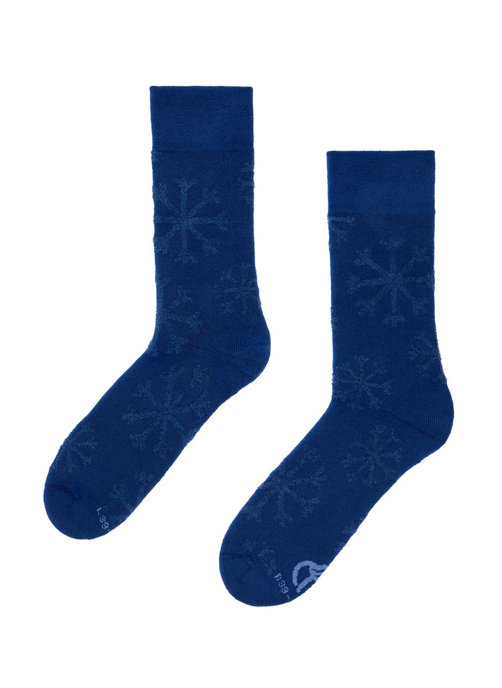 Chaussettes Chaudes Bleues Flocons de Neige Doux - Dedoles