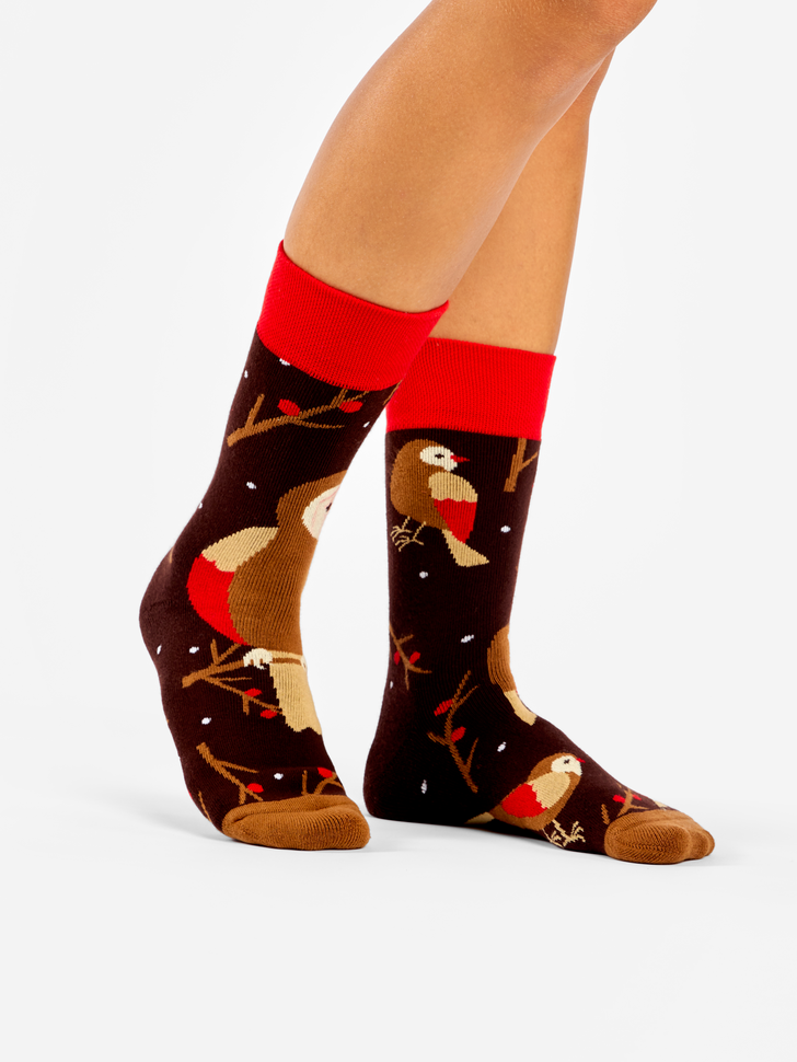 Chaussettes Chaudes Oiseaux sur une Branche