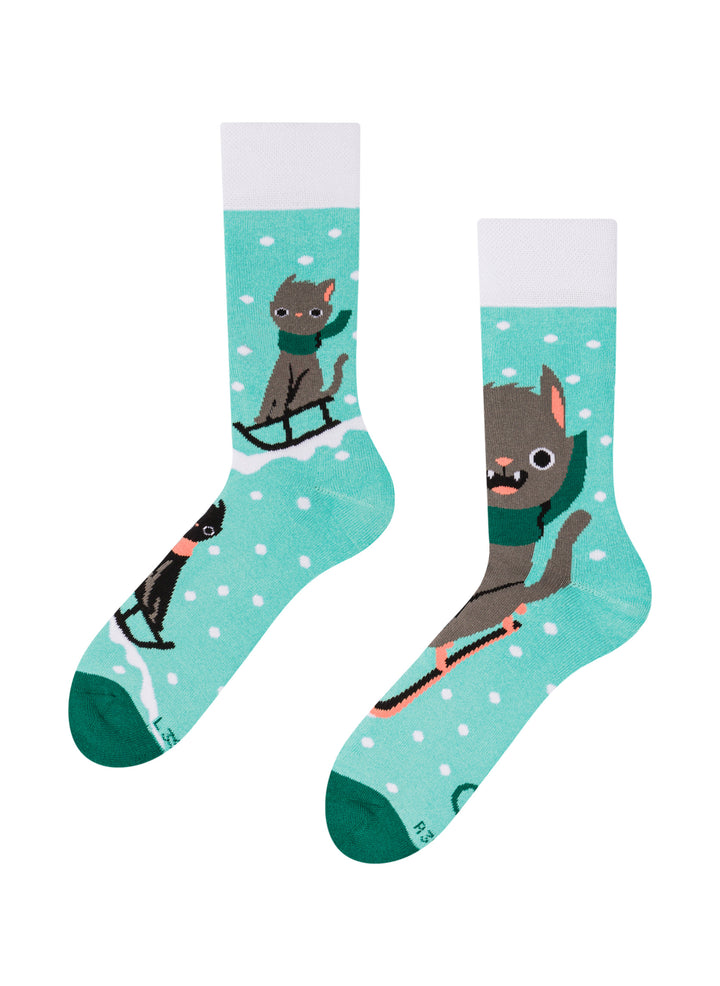 Chaussettes Chaudes Chats & Luge - Dedoles