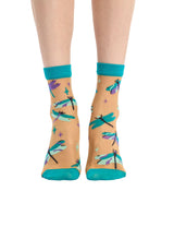 Chaussettes Nylon Libellules Turquoises