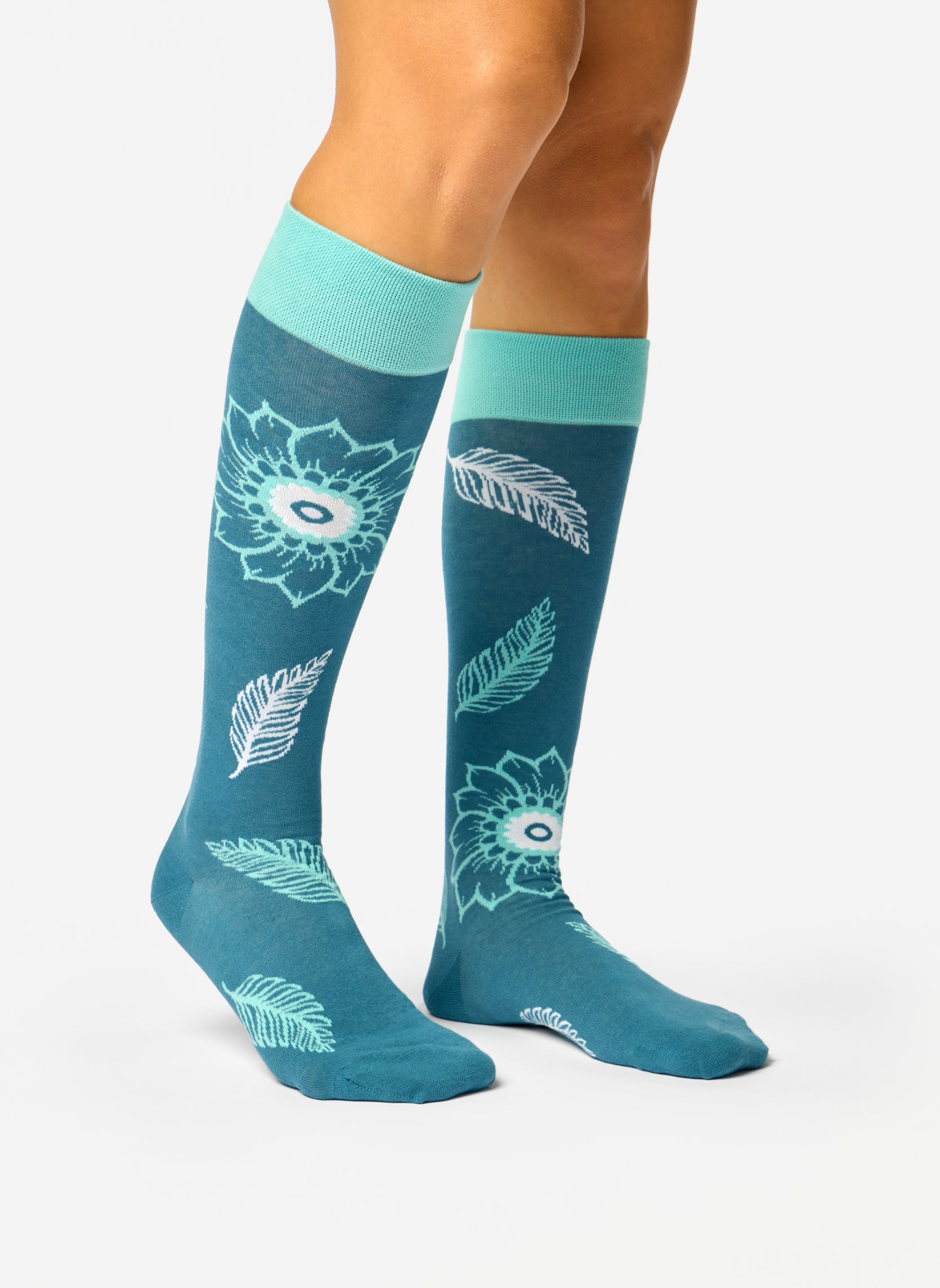 Chaussettes Mi-Bas Mandala & Feuilles