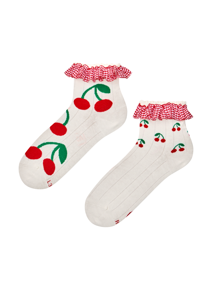 Chaussettes Courtes Cutecore Cerises - Dedoles
