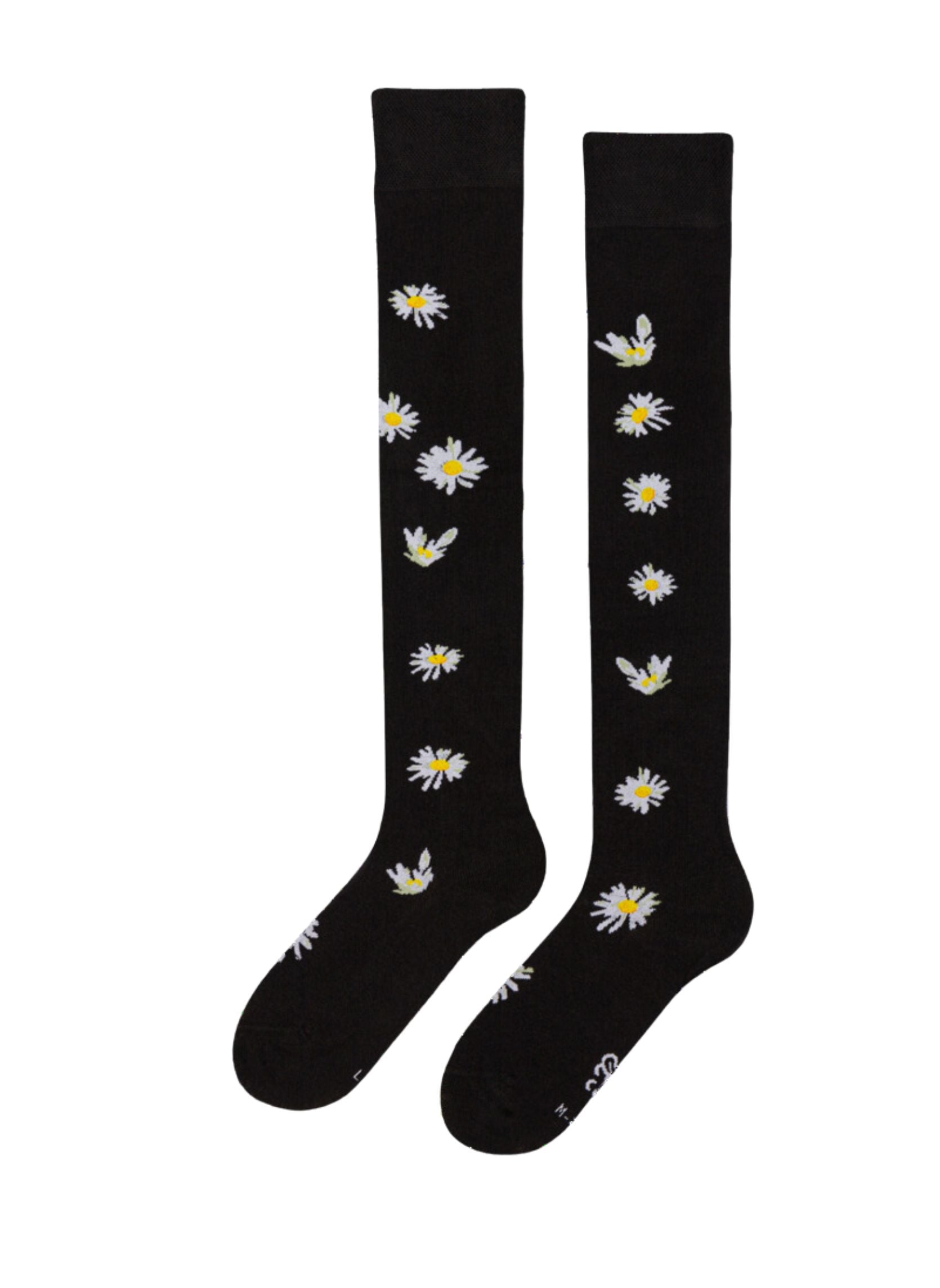 Chaussettes au-dessus des genoux Marguerites la Nuit