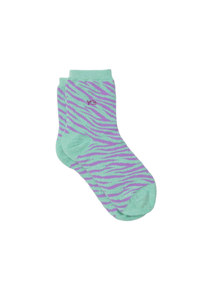 Chaussettes à Paillettes Zèbre - Violet & Vert - BILLYBELT