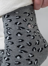 Chaussettes à Paillettes Léopard - Gris