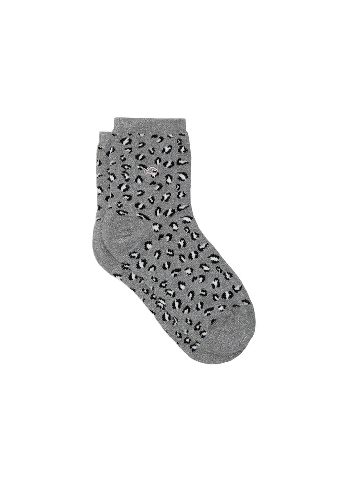 Chaussettes à Paillettes Léopard - Gris - BILLYBELT